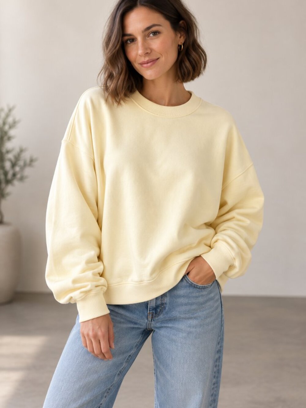 GAP ButterCream Oversized Crewneck Sweatshirt sz Small